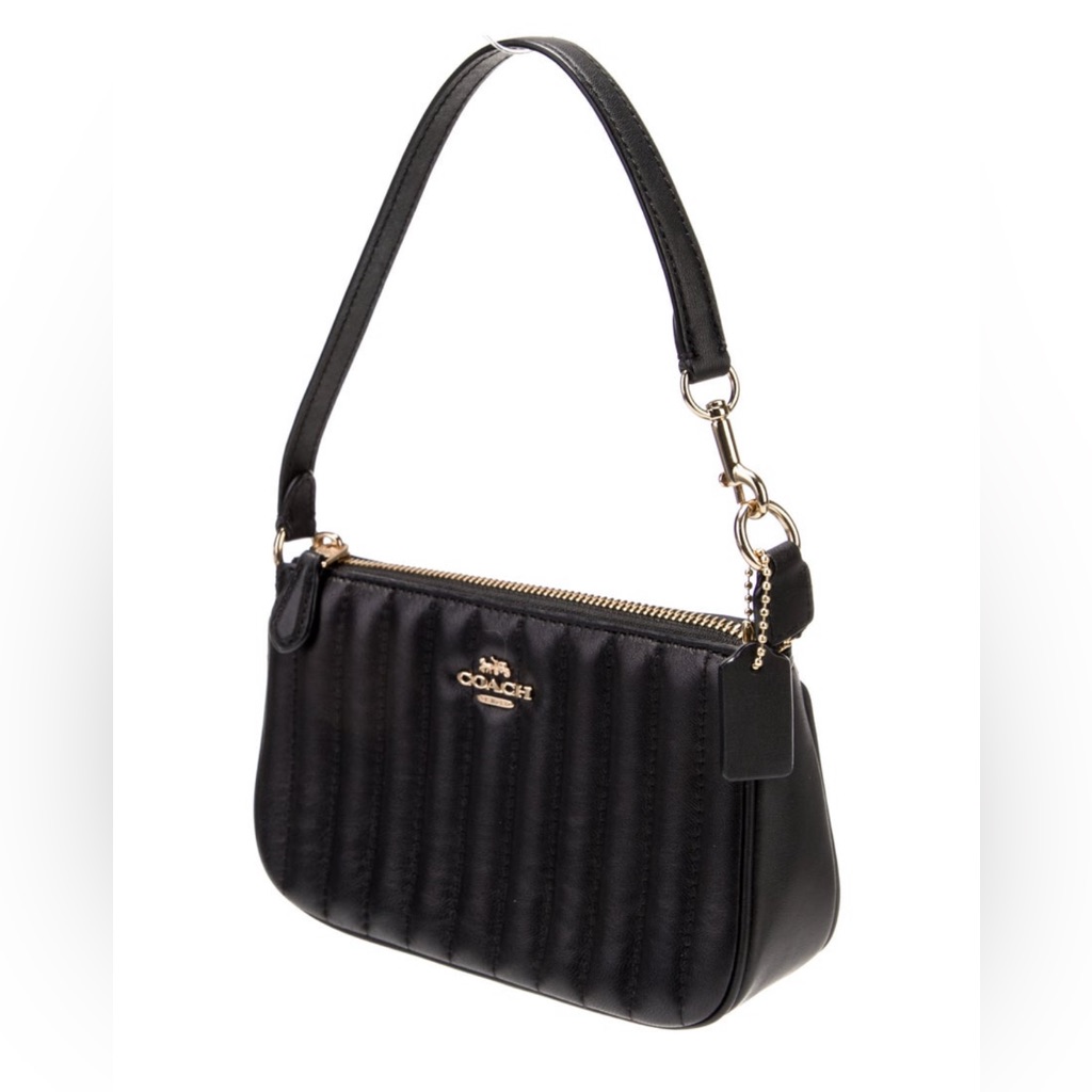 Coach Black Quilted Shoulder Bag With Gold Hardware